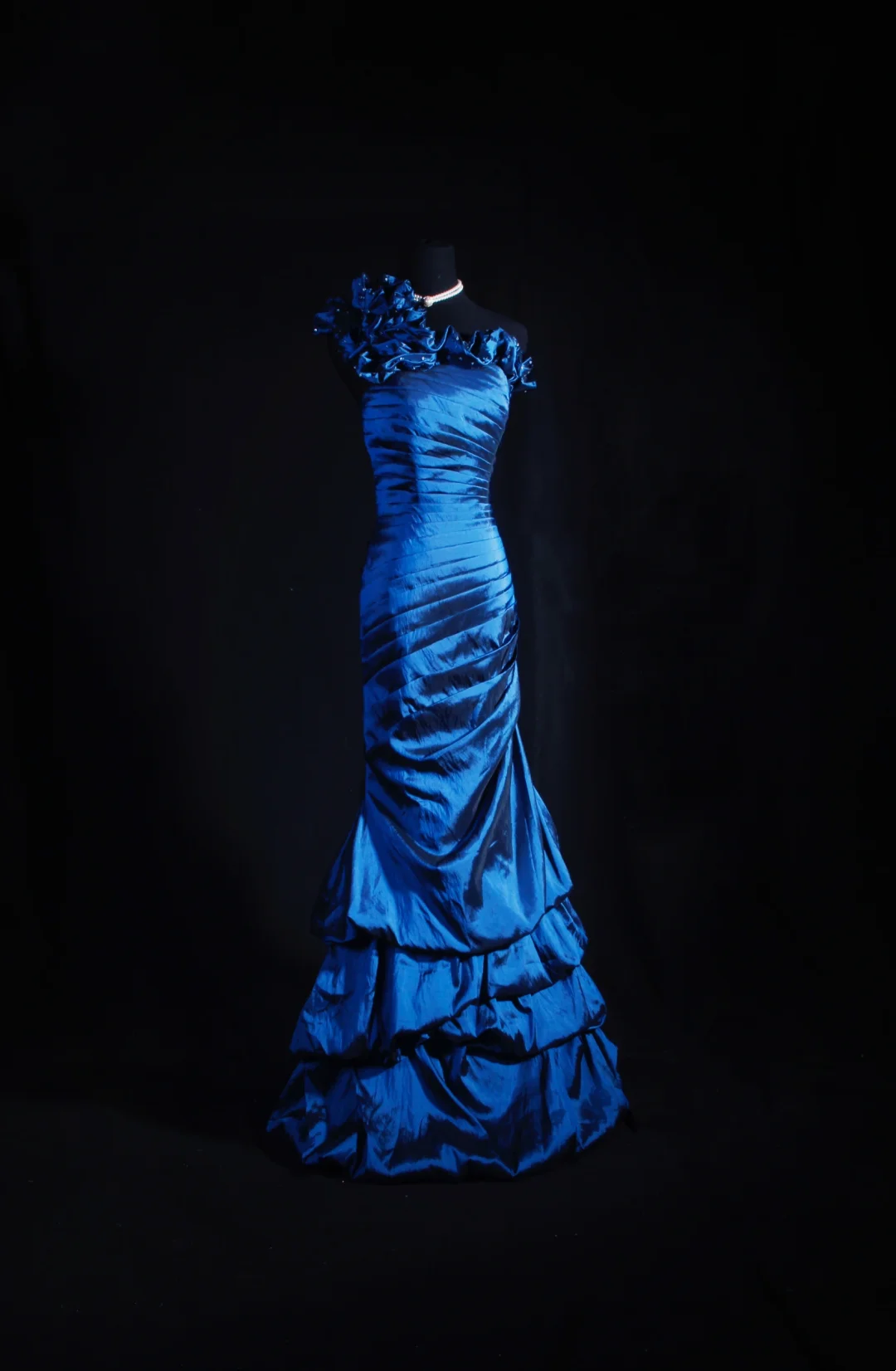 One Shoulder Royal Blue Satin Prom Dress Evening Dress Formal Party Dress  P198