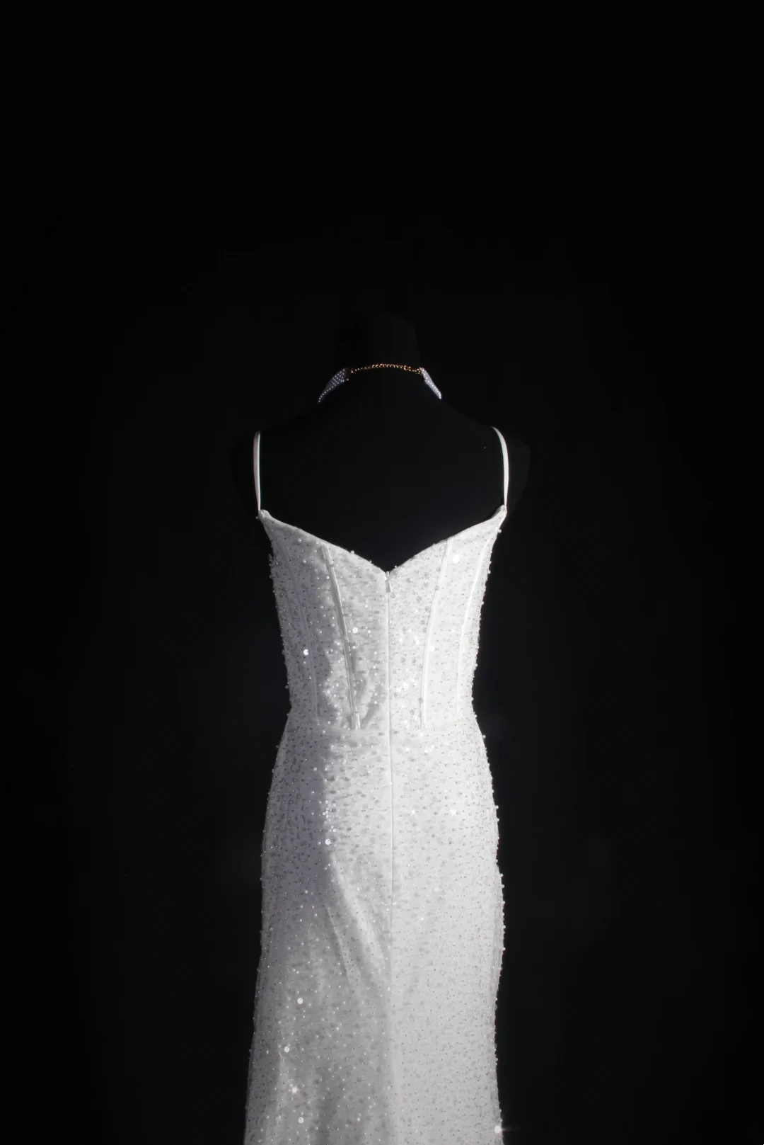 White Sequin Mermaid Wedding Dress Formal Evening Dress  P202