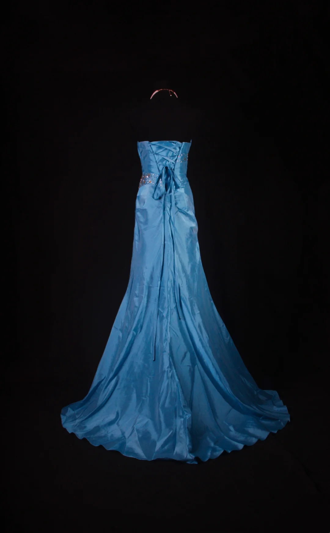 Strapless Blue Stain Prom Dress Formal Evening Dress  P203