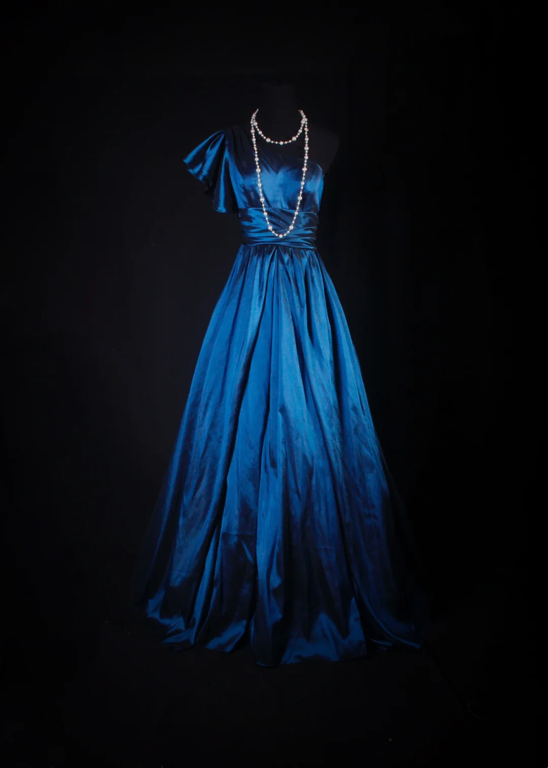One Shoulder Satin Blue Prom Dress Formal Evening Dress  P206