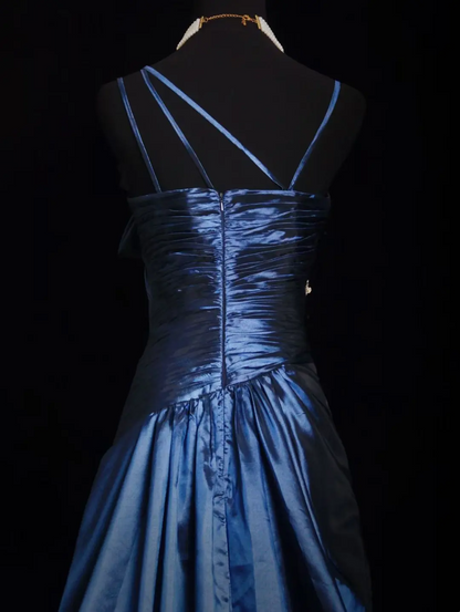 A Line Beaded Navy Blue Prom Dress Formal Dress Evening Dress P233