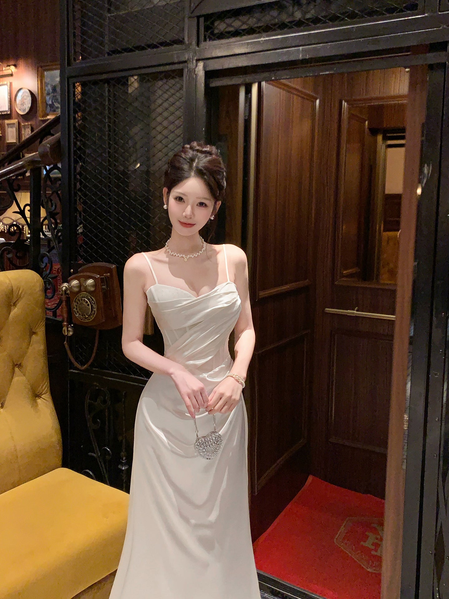 Spaghetti Straps Satin Prom Dress Sheath Formal Party Dress Evening Dress  P22