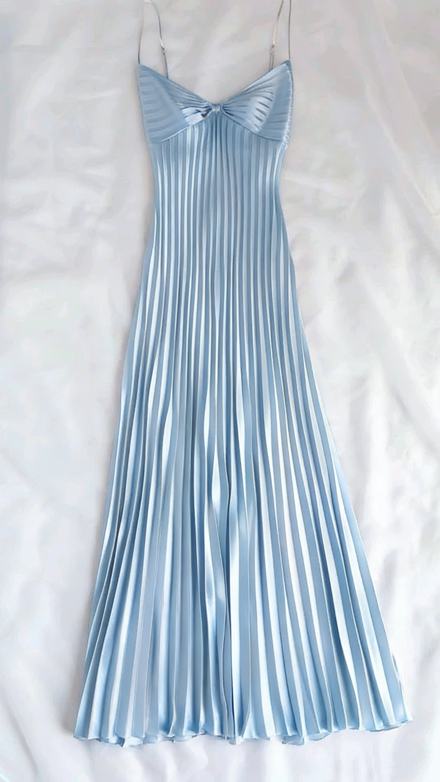 Spaghetti Straps Champagne Prom Dress Pleated Evening Dress  P229