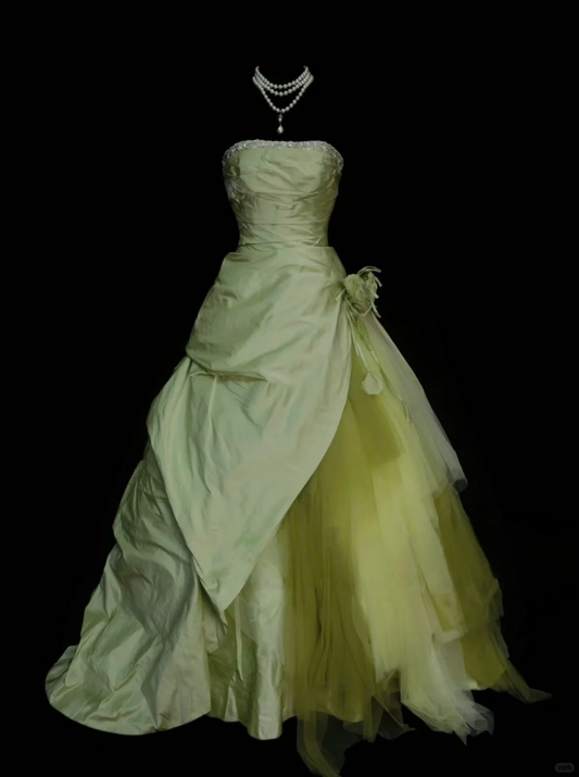 Ball Gown Green Tulle Prom Dress Sweet 16 Birthday Dress P236