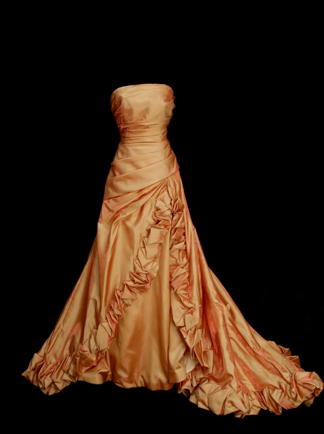 Strapless Orange A Line Prom Dress Formal Evening Dress P238