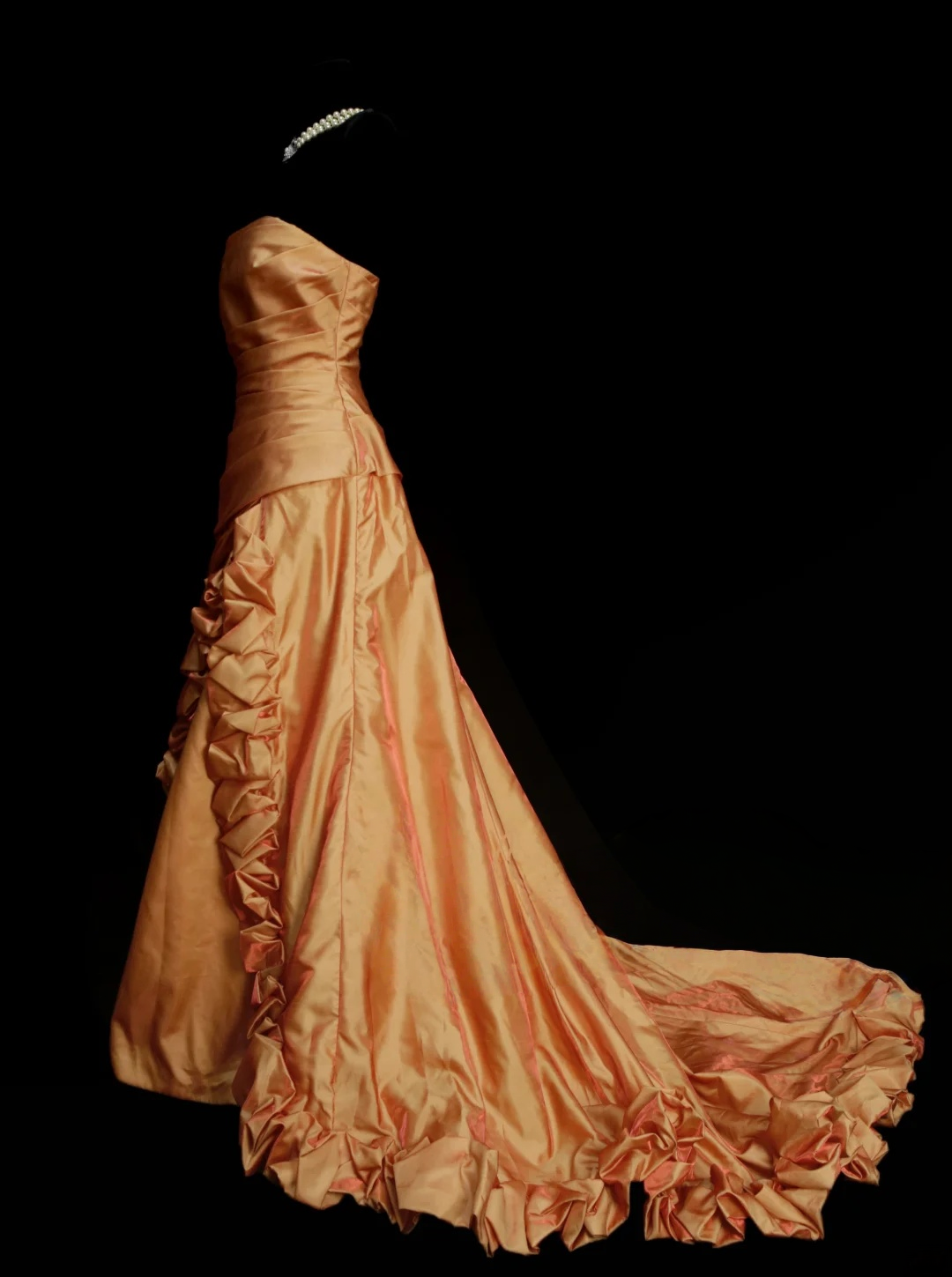 Strapless Orange A Line Prom Dress Formal Evening Dress P238