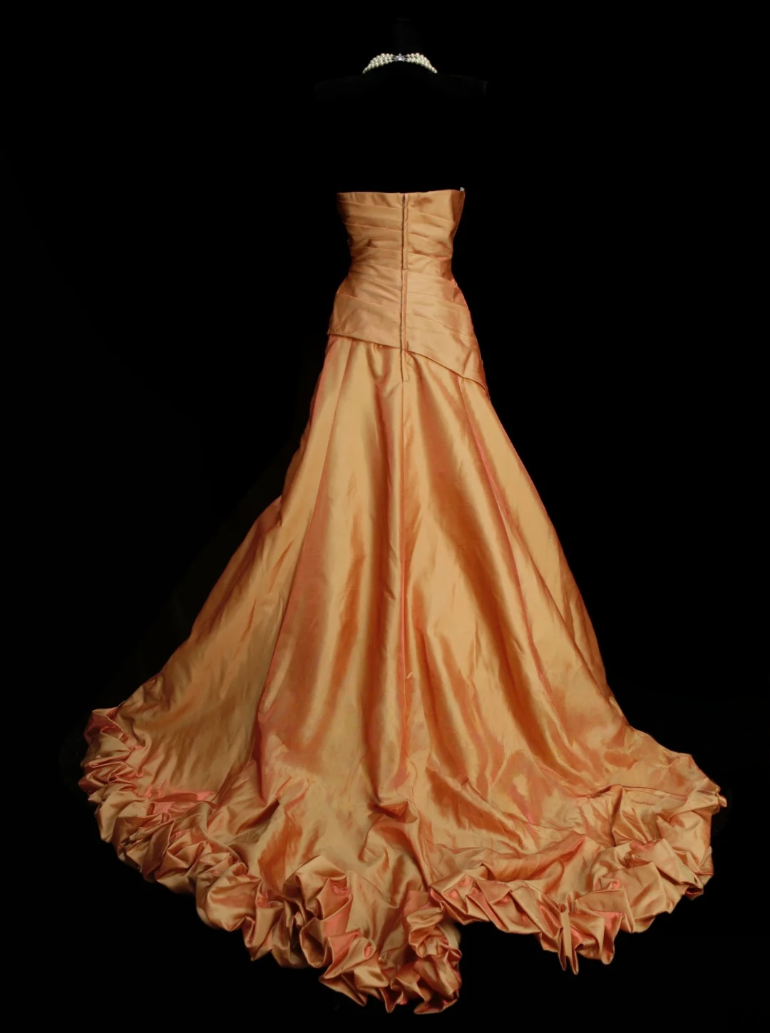 Strapless Orange A Line Prom Dress Formal Evening Dress P238