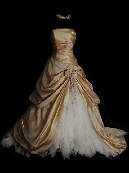Ball Gown Gold Sweet 16 Birthday Dress Quinceanera Dresses  P239
