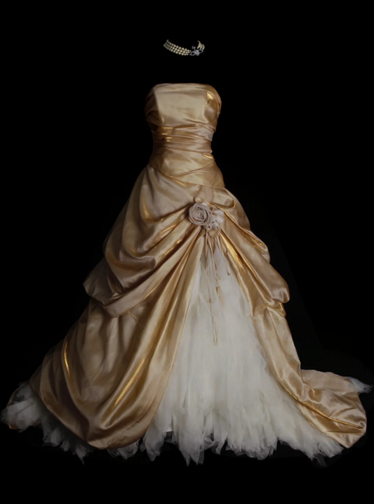 Ball Gown Gold Sweet 16 Birthday Dress Quinceanera Dresses  P239