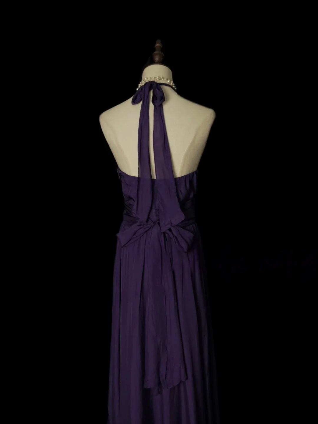 V Neck Purple Satin Prom Dress Formal Wedding Guest Dress  P241