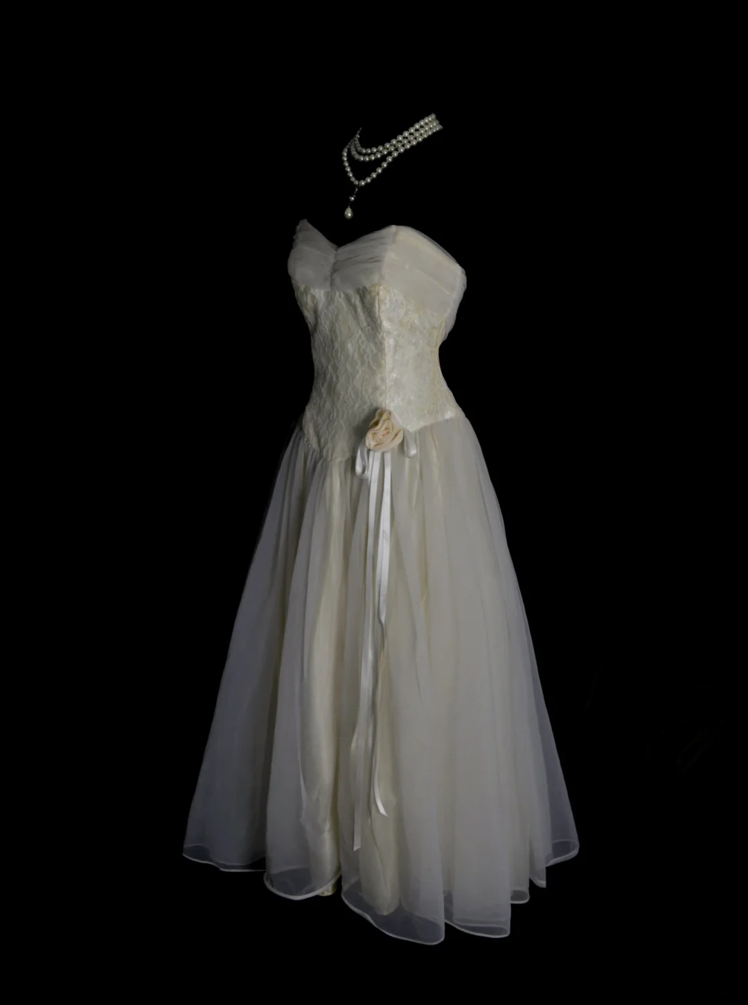 Sweetheart Beige Tulle Prom Dress Lace Formal Party Dress  P242