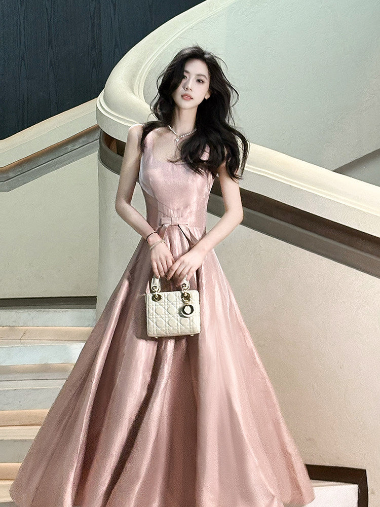 Modest Pink A Line Prom Dress Formal Party Dress For Teens  P255
