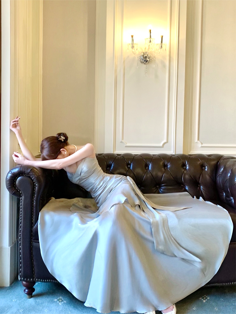 Silver Formal Prom Dress Layered Evening Dress Party Dress  P257