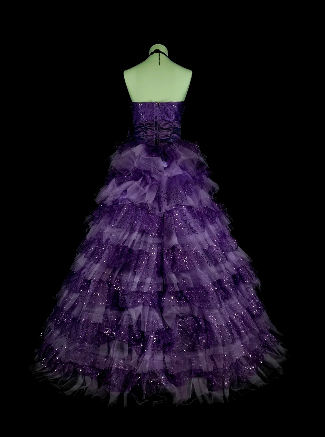 Sweet 16 Strapless Purple Ball Gown Layered Quinceanera Dresses  P259