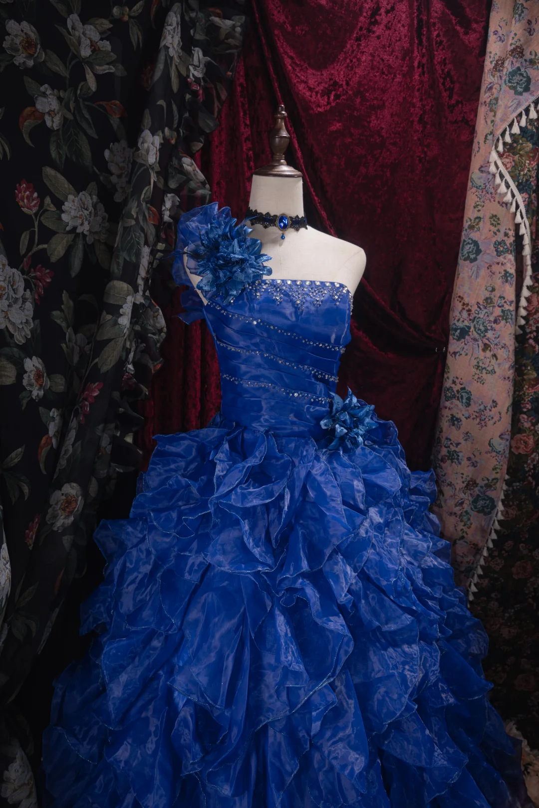 Ball Gown Blue Organza Prom Dress Sweet 16 Birthday Dress  P264