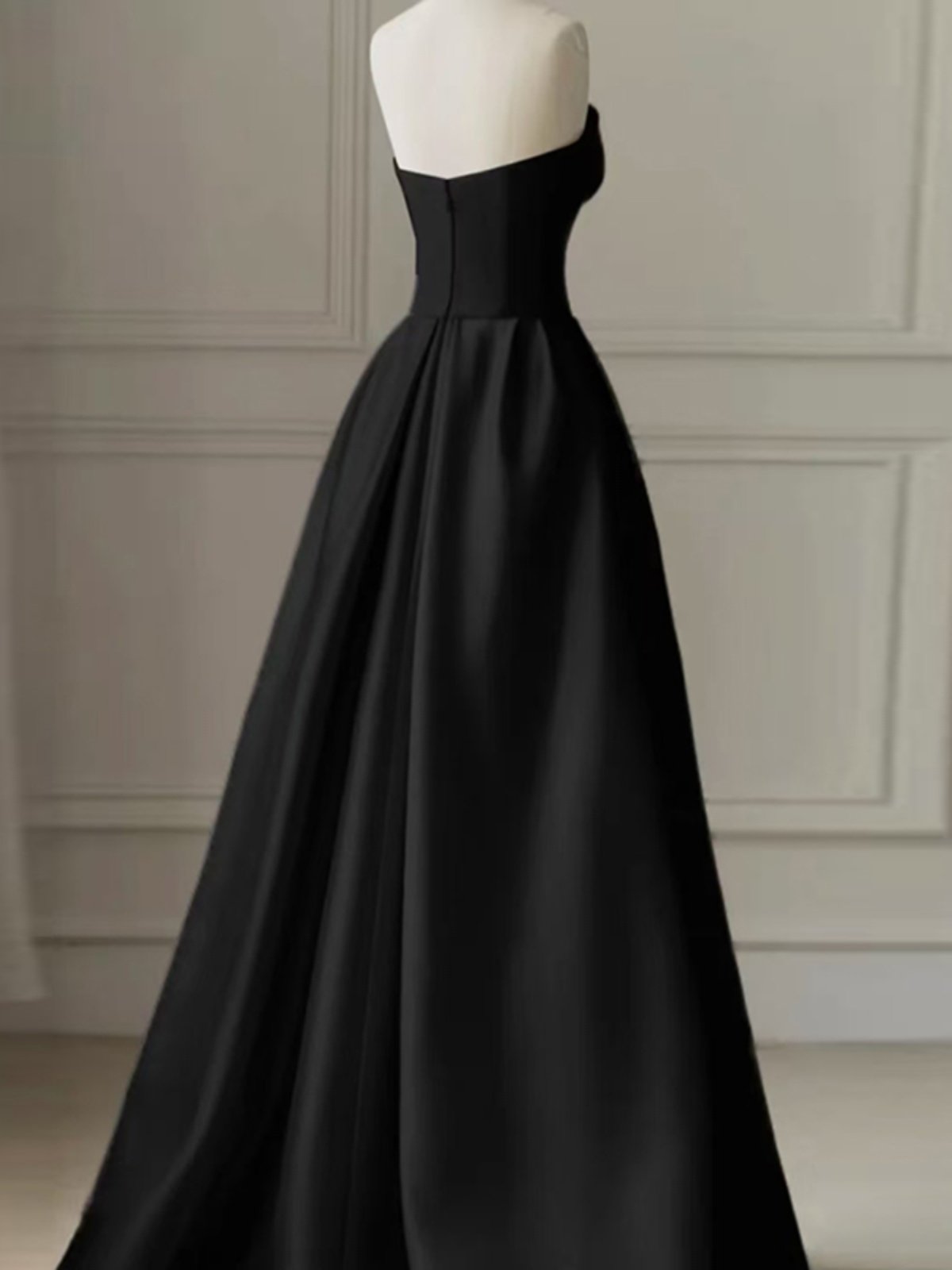Strapless A Line Black Pink Prom Dress Sweet Birthday Dress  P283