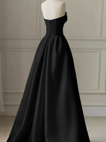 Strapless A Line Black Pink Prom Dress Sweet Birthday Dress  P283