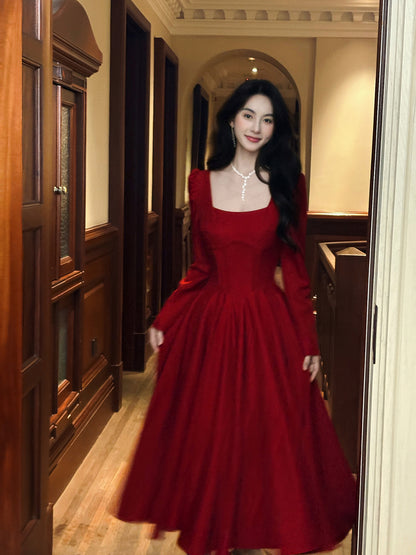 Long Sleeved A Line Prom Dress Formal Party Dress New Year Dress  P30