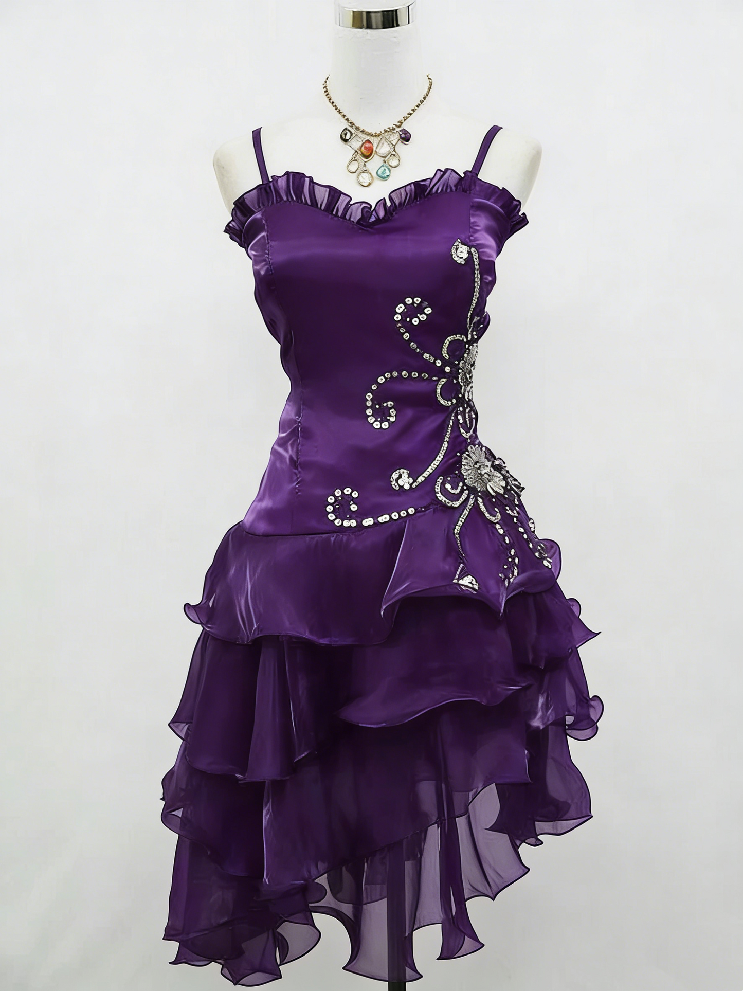 A Line Black Ruffled Homecoming Dress Beaded Short Dress  P304