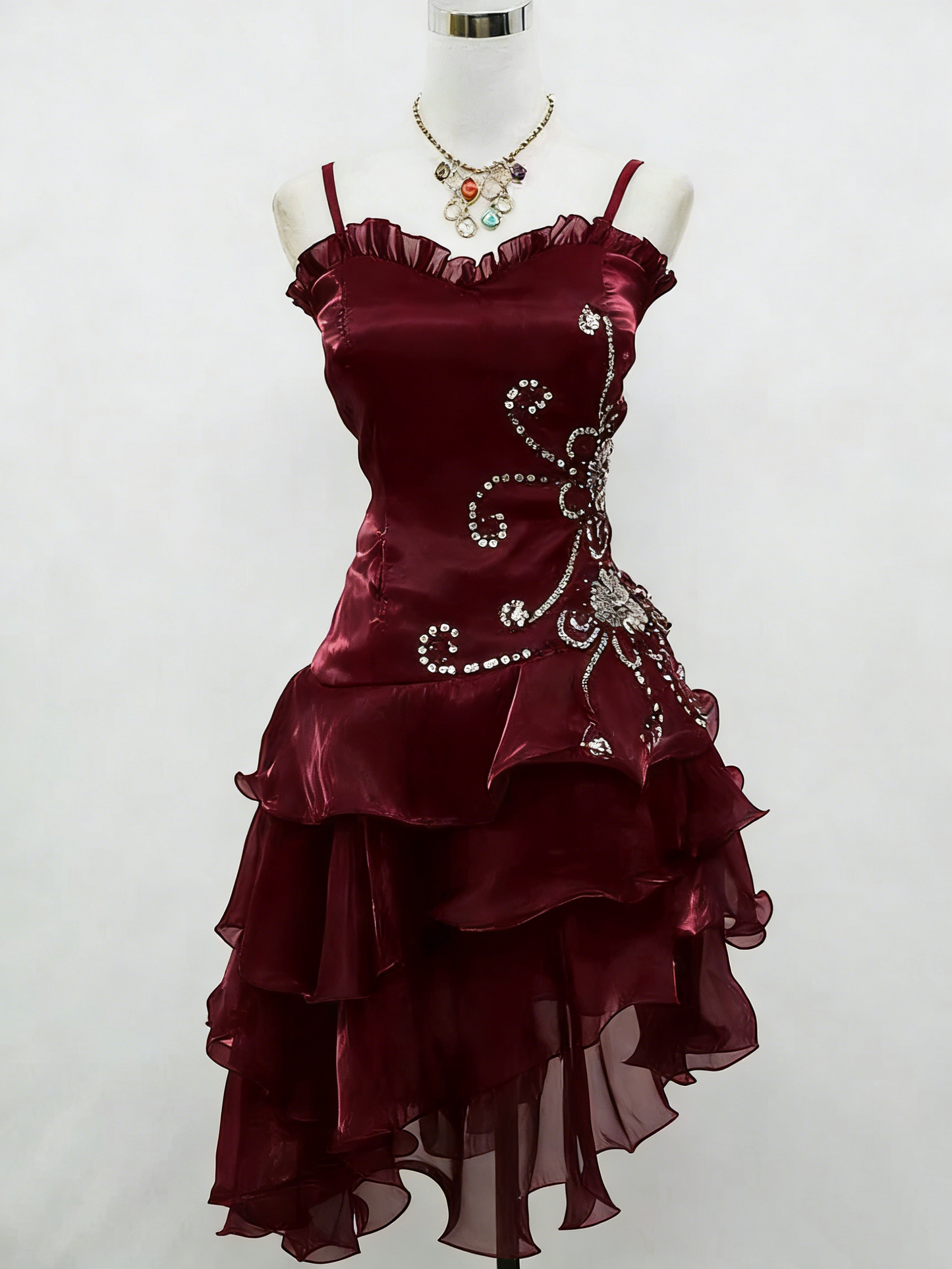A Line Black Ruffled Homecoming Dress Beaded Short Dress  P304