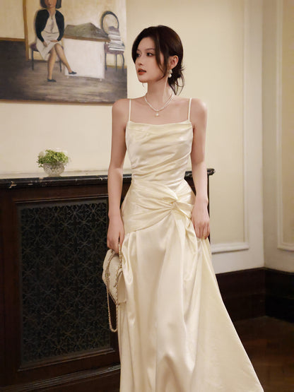 Spaghetti Strap Satin A Line Prom Dress Formal Party Dress Evening Dress  P32