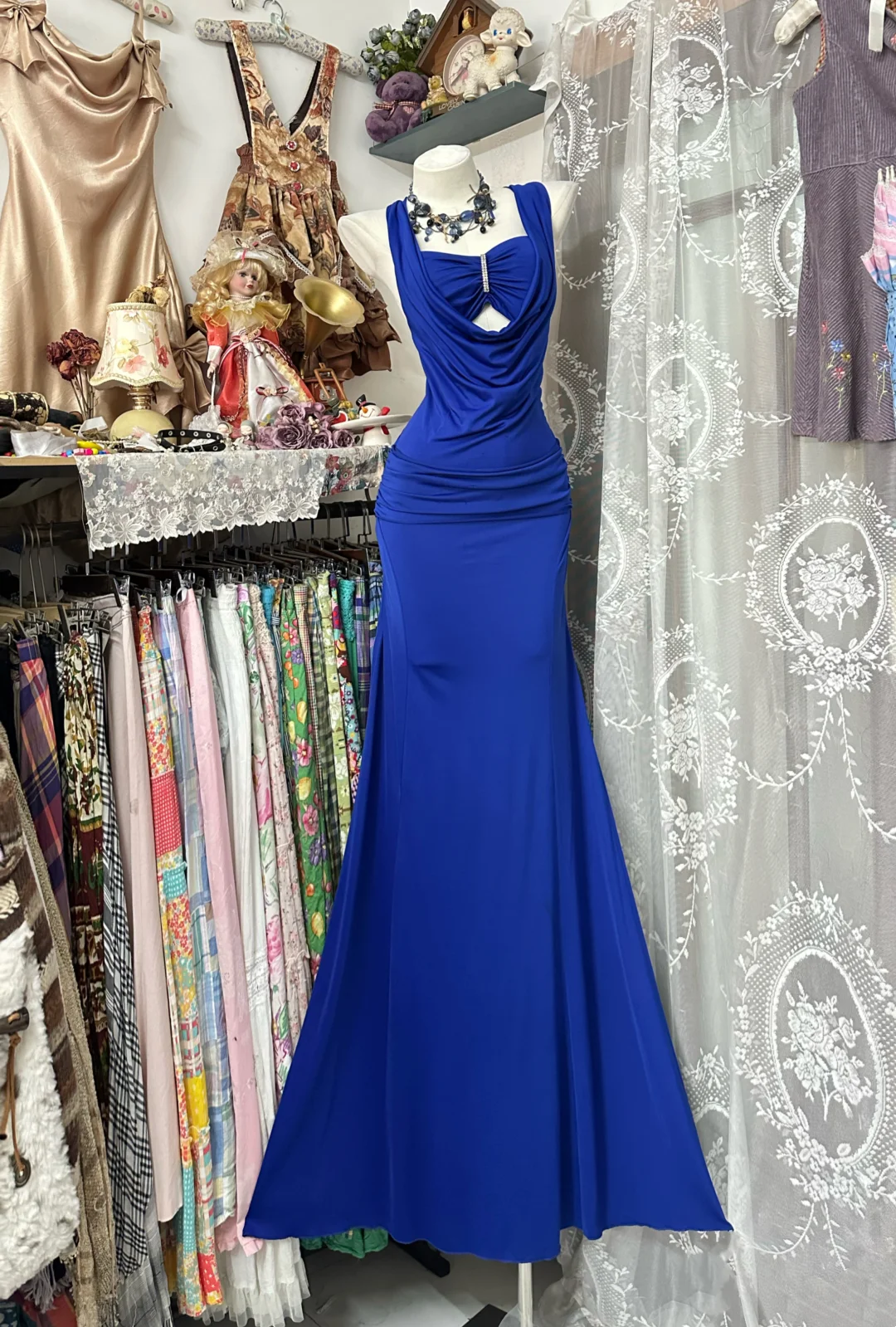 Royal Blue Mermaid Prom Dress Evening Maxi Dress  P326