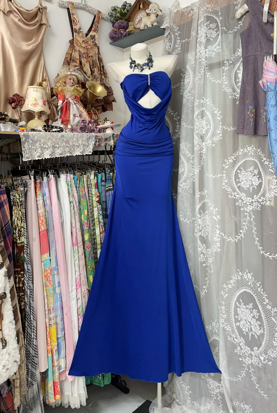 Royal Blue Mermaid Prom Dress Evening Maxi Dress  P326