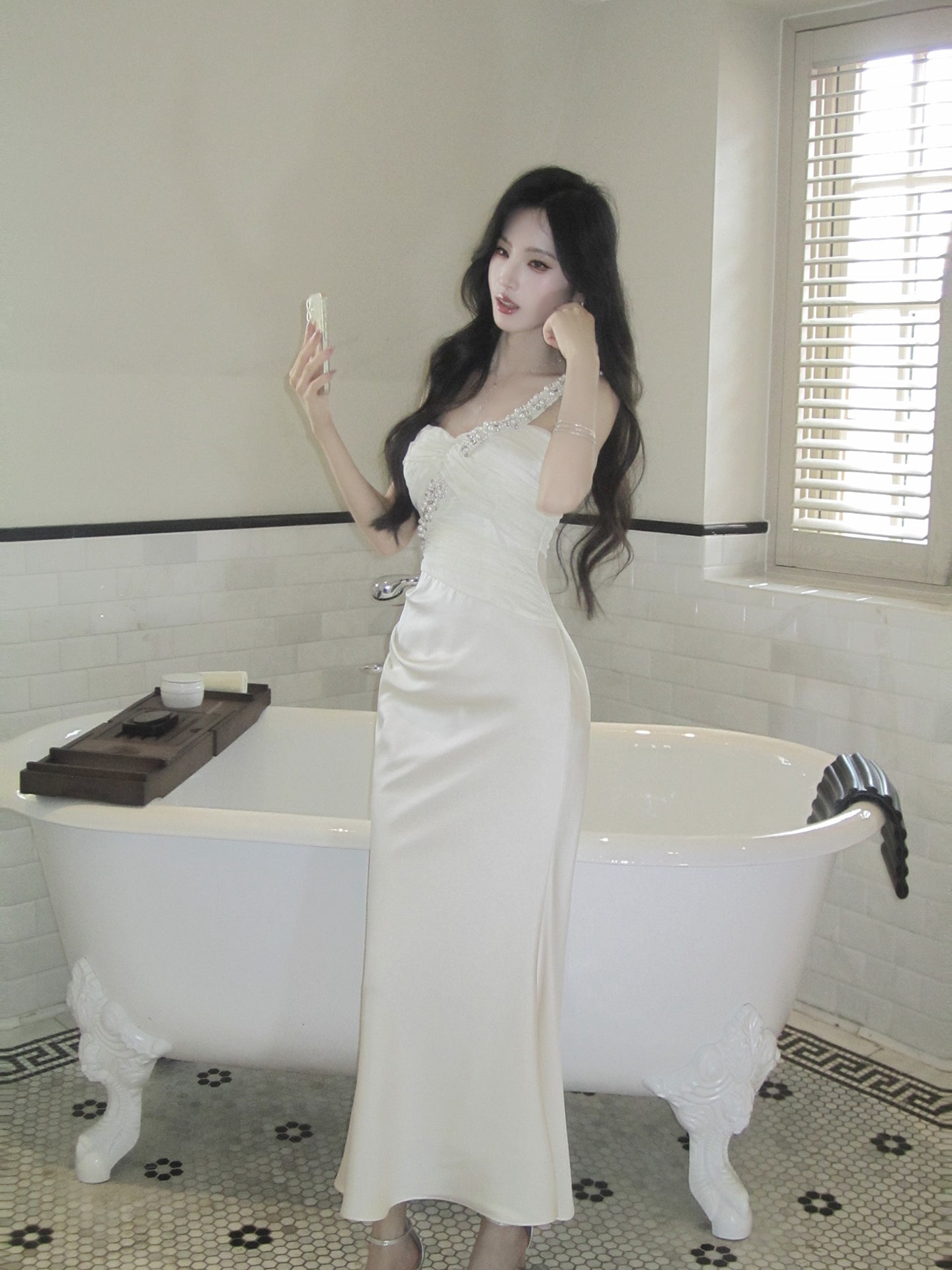 Beaded One Shoulder Sheath Prom Dress Birthday Dress P33