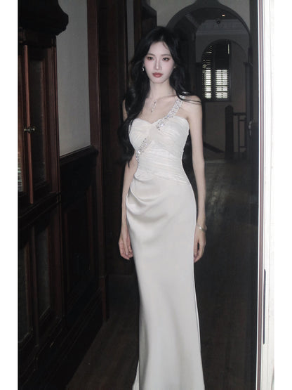 Beaded One Shoulder Sheath Prom Dress Birthday Dress P33