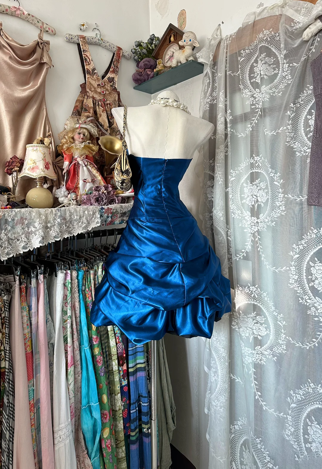 Royal Blue Satin Short Dress A Line Homecoming Dress Birthday Dress  P337