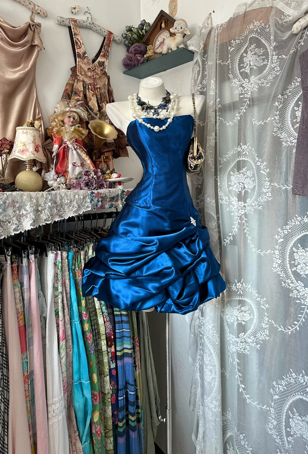 Royal Blue Satin Short Dress A Line Homecoming Dress Birthday Dress  P337