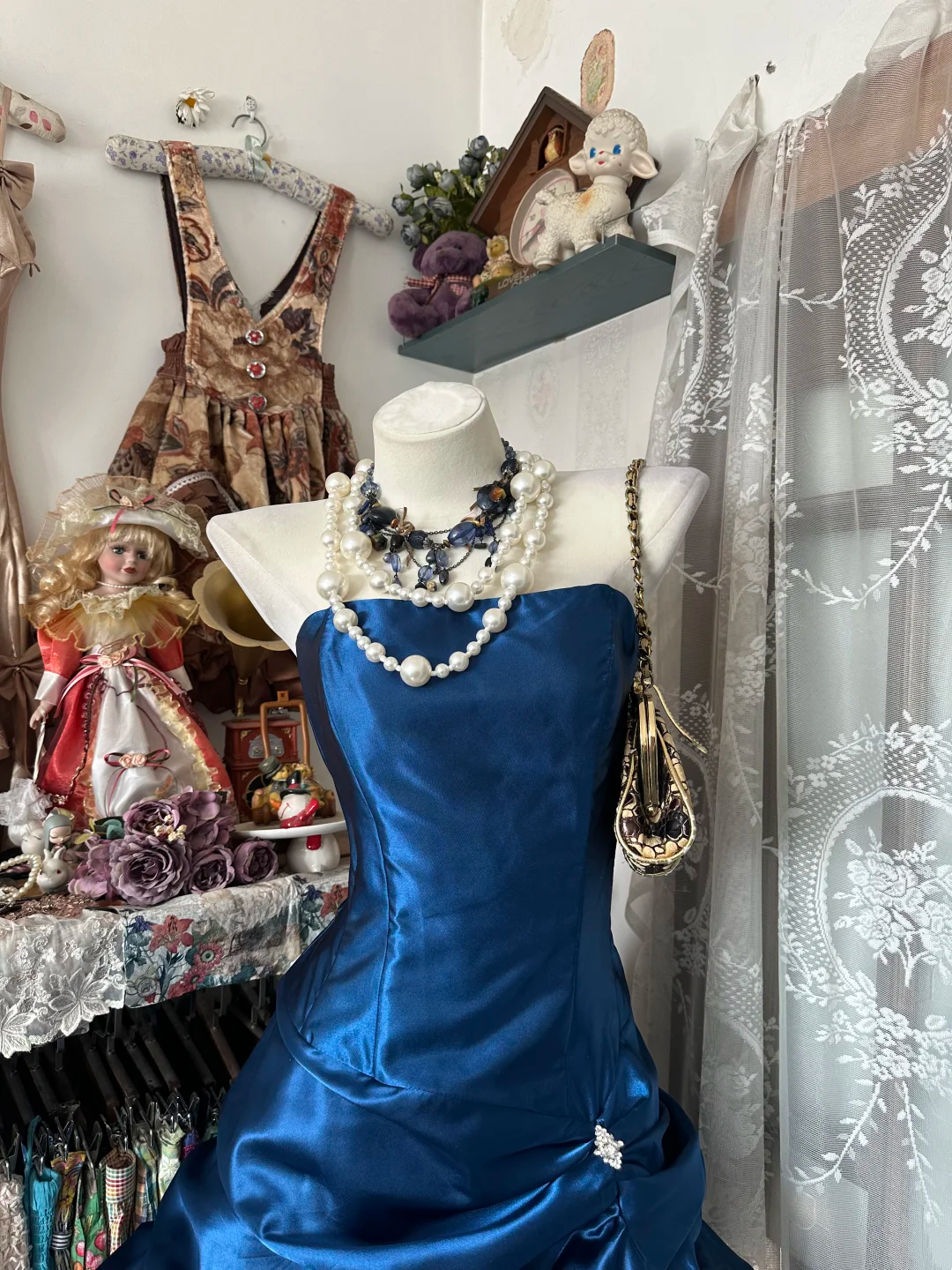 Royal Blue Satin Short Dress A Line Homecoming Dress Birthday Dress  P337