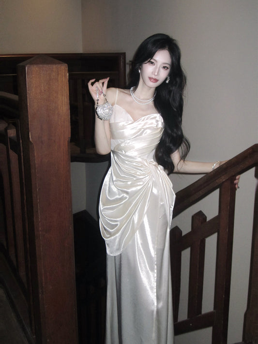 Spaghetti Straps Satin Prom Dress Formal Party Dress  Evening Dress P34