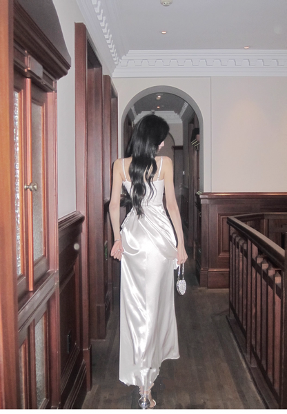 Spaghetti Straps Satin Prom Dress Formal Party Dress  Evening Dress P34