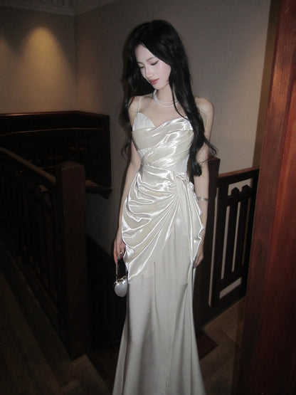 Spaghetti Straps Satin Prom Dress Formal Party Dress  Evening Dress P34