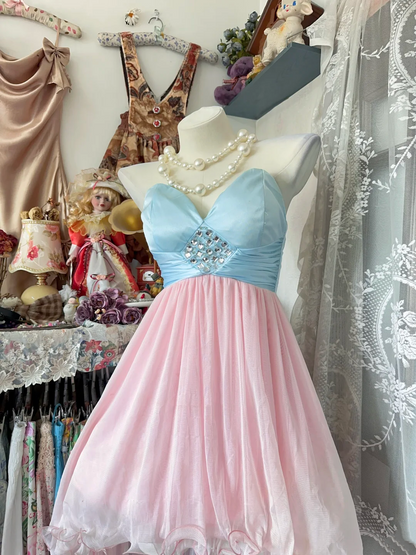 Sweetheart A Line Pink Prom Dress High Low Party Dress  P349