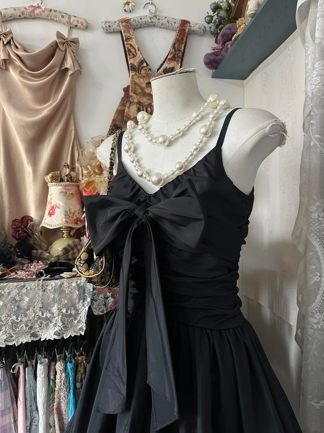 A Line Little Black Dress Short Party Dress With Bow P359