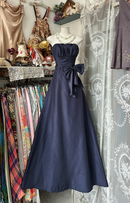 Strapless A Line Prom Dress With Bow Elegant Formal Dress For Teens P363