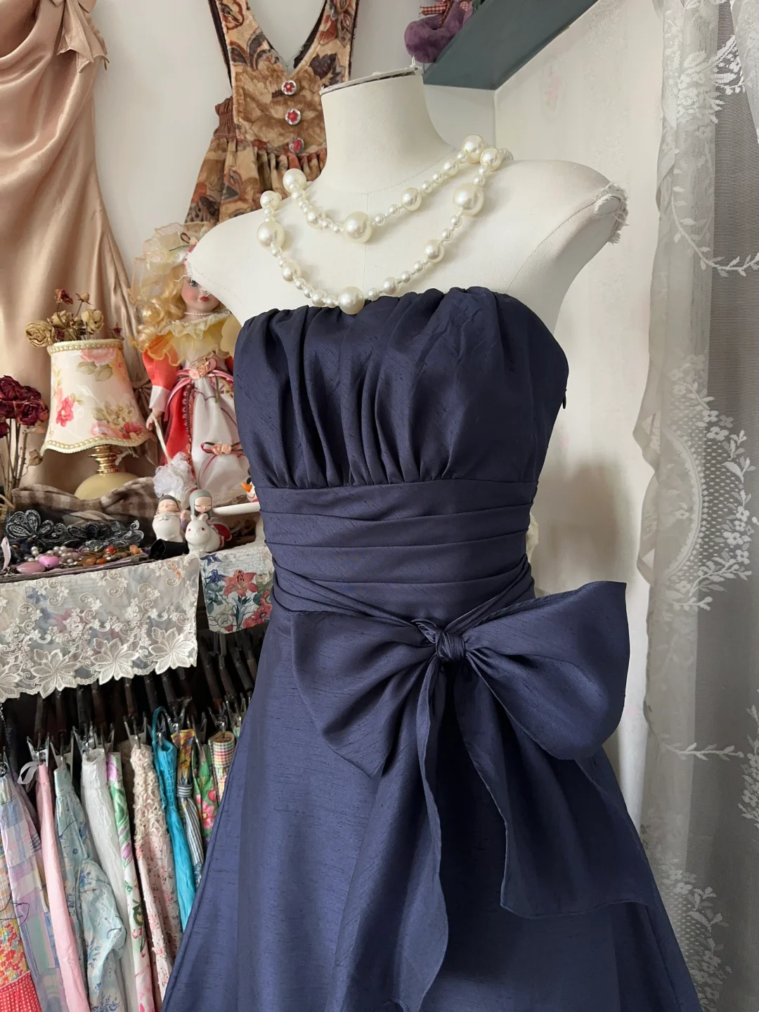 Strapless A Line Prom Dress With Bow Elegant Formal Dress For Teens P363