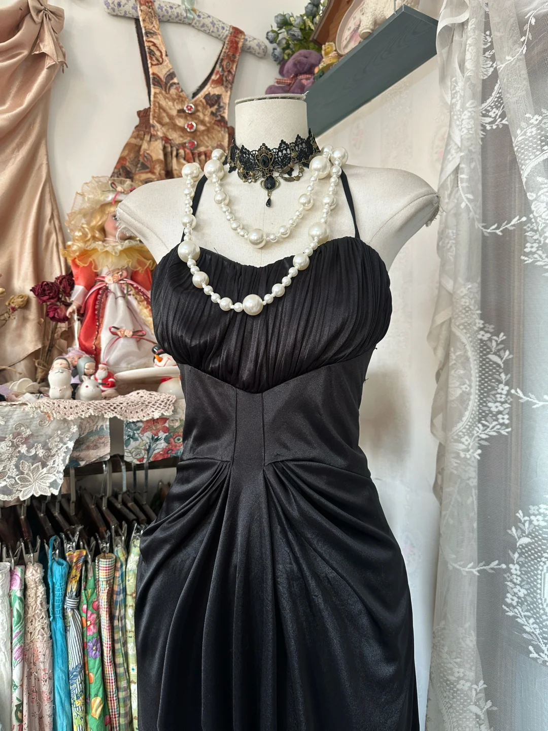 Mermaid Black Satin Evening Dress Simple Formal Party Dress P373