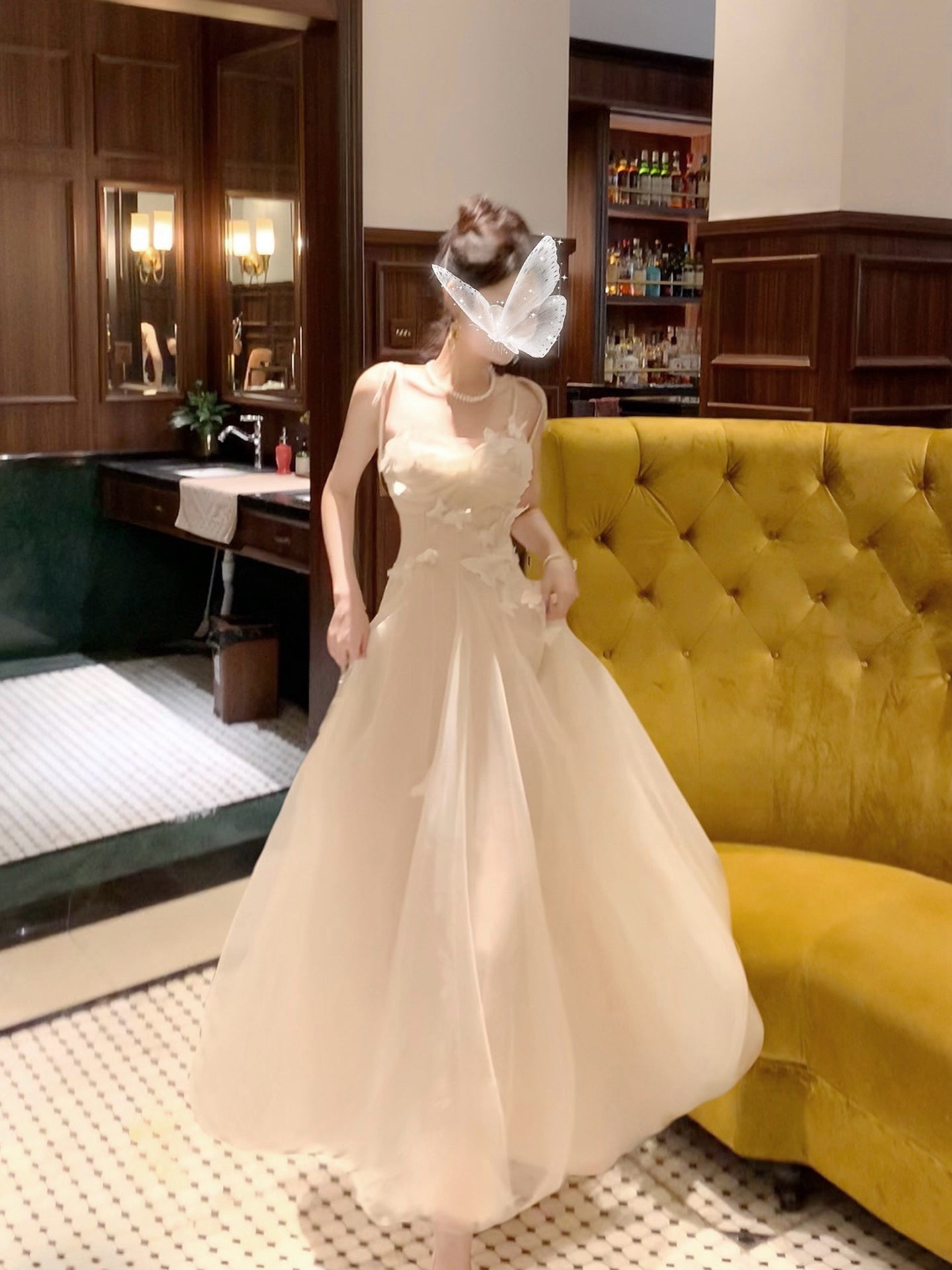 3D Butterfly Spaghetti Strap  Tulle Prom Dress  Sweet Birthday Dress P39