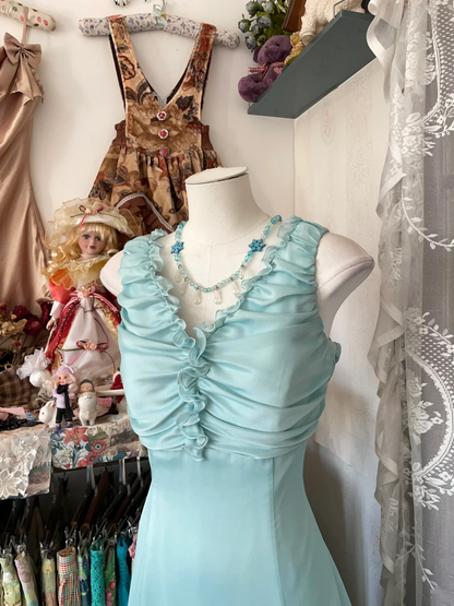 A Line Ruffled V Neck Short Dress Birthday Outfit  P395