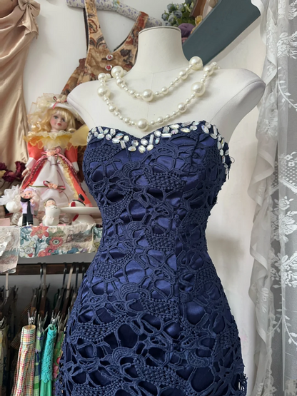 Beaded Sweetheart Prom Dress Mermaid Lace Evening Dress  P399