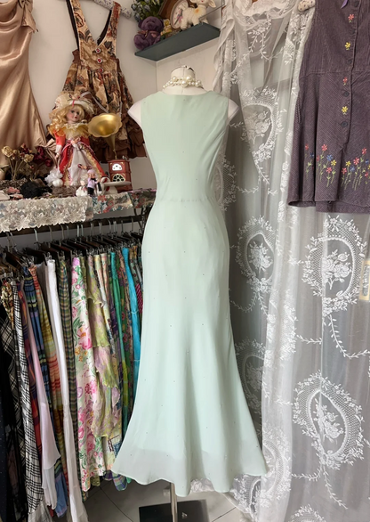 Mermaid Chiffon Prom Dress Sleeveless Formal Evening Dress  P405