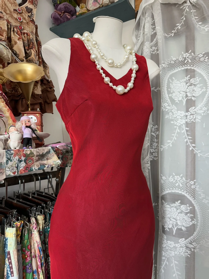 Burgundy Mermaid Long Prom Dress Sleeveless Evening Dress  P407