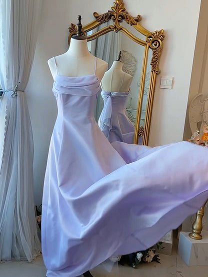 Spaghetti Straps A Line Retro Prom Dress Elegant Formal Party Dress  P422