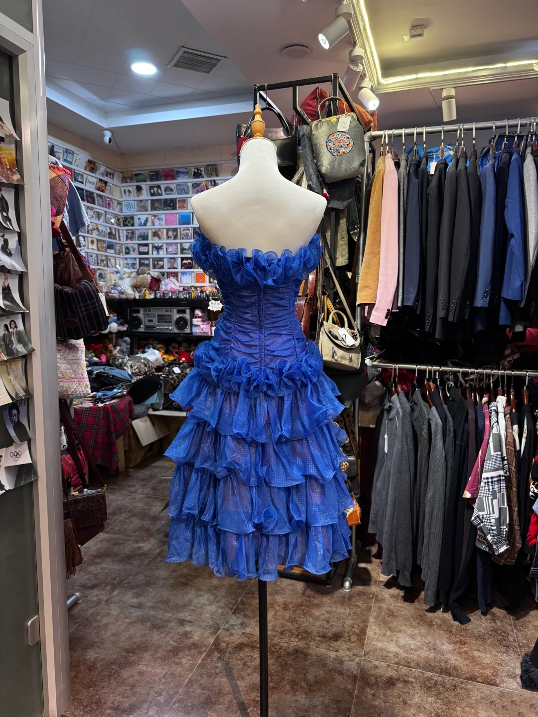 Ruffled Royal Blue Birthday Dress Layered Prom Dress  P428