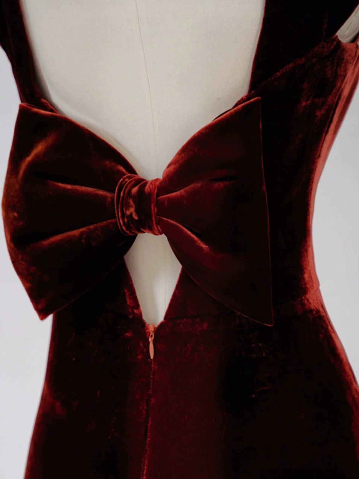 Burgundy Velvet Prom Dress Elegant Evening Dress Formal Dress  P435