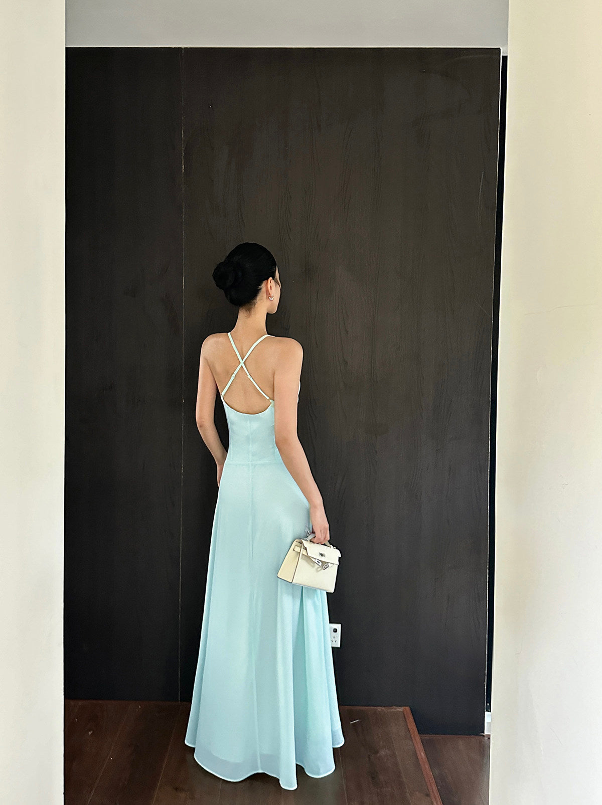Green Mint Green Backless Wedding Guest Dress    P445