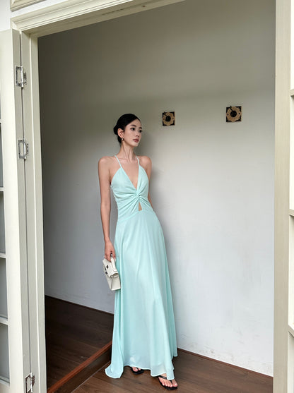 Green Mint Green Backless Wedding Guest Dress    P445
